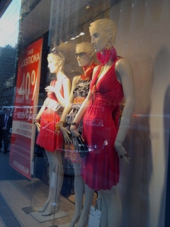Mannequins in a New York City shop window